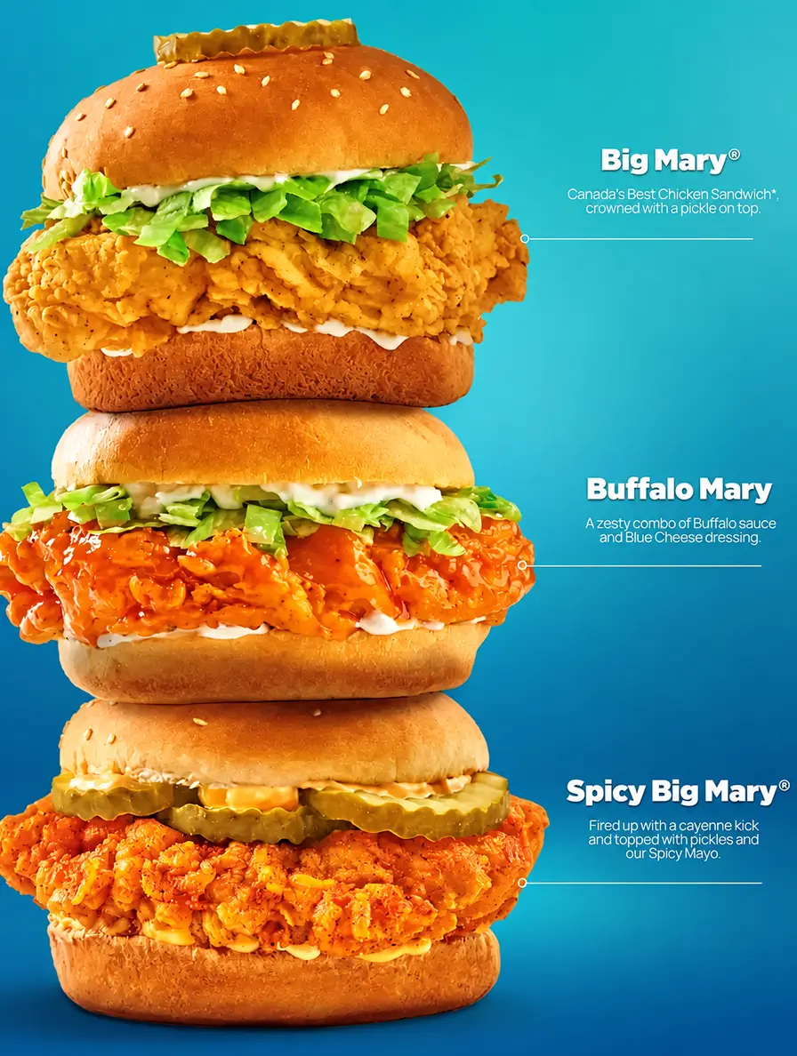 Stacked Chicken Sandwich Trio